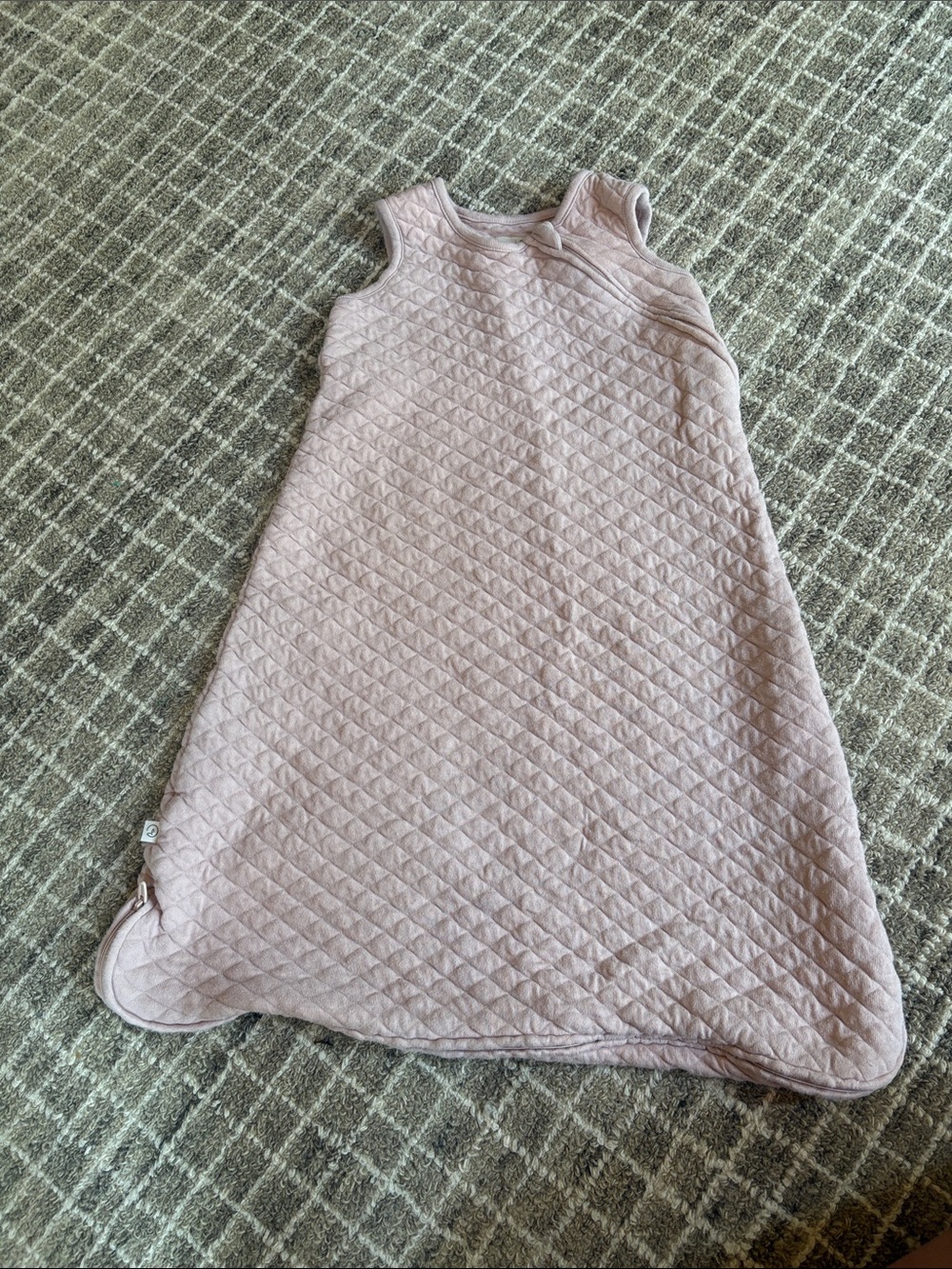 Quilted Sleeveless Sleep Sack in Blush Pink (Size small)